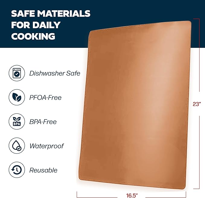Cooks Innovations Non-Stick Oven Protector Mat - 2 Heavy Duty Nonstick Rack Liners to Protect Convection, Electric, Gas & Microwave Ovens - BPA & PFOA Free Heat Resistant Baking Mat