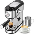 XIXUBX Espresso Machine 20 Bar, Touchscreen Coffee Maker with Milk Frother, Stainless Steel Espresso Maker Compact Latte Cappuccino Machines for Home Office, Silver