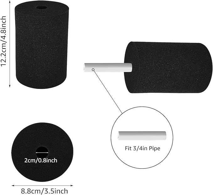 12Pcs Cup Turner Foam Tumbler Foam Insert for Tumblers Crafting 10oz-40oz Tumbler Turner Foam for 3/4 Inch PVC Pipe