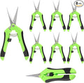 JEUIHAU 8 Pack 6.5 Inches Bud Trimming Scissors, Gardening Hand Pruning Shears with Straight Tip Stainless Steel Blades, Micro Tip Pruning Snips for Trimming Garden Herb Plant Flower, Green