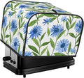 Cornflower White Flowers Covers for 4 Slice Toasters,Cute Country Bread Machine Cover with Handle,Washable Stain Resistant Kitchen Small Appliance Cover Dining Decor