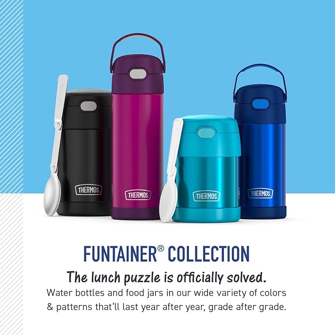 THERMOS FUNTAINER 16 Ounce Stainless Steel Vacuum Insulated Bottle with Wide Spout Lid, Captain America: Brave New World Movie