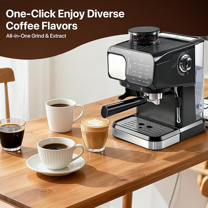 Espresso Machine Professional Home Espresso Maker Espresso Coffee Fast Heating for Cappuccino/Latte Coffee Machine for Home, Office for Latte Cappuccino-Black