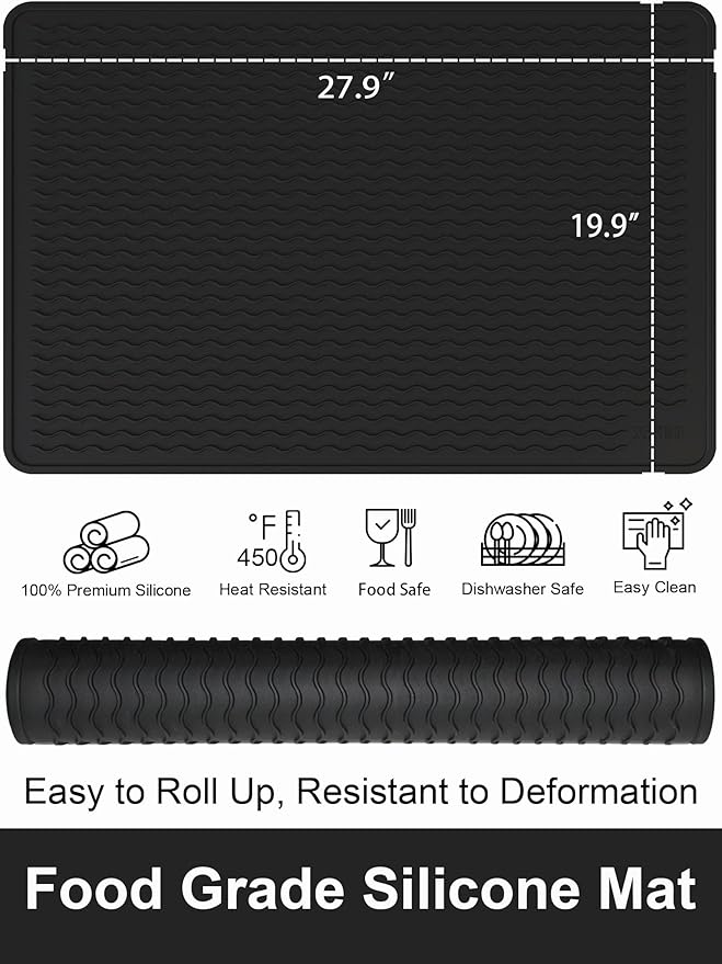 XiFEO Stove Top Covers for Electric Stove, Food Grade Heavy Duty Silicone Glass Stove Top Cover Protector, Induction Cooktop Protector, Heat Resistant Range Ceramic Stove Top Covers Mat, Oven Cover