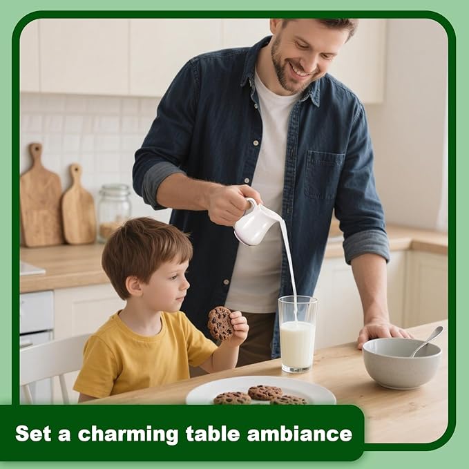 16 Pcs 4.5 oz Small Creamer Milk Pitcher with Handle Classic Porcelain Maple Syrup Container White Ceramic Dairy Dispenser for Microwave Coffee Salad Sauce