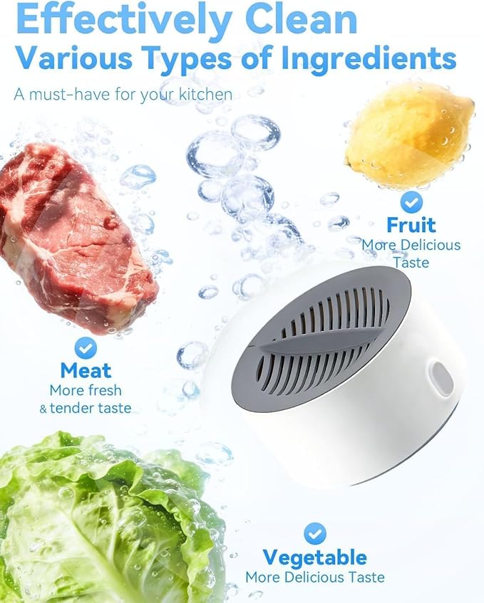 Vegetable Cleaner & Produce Cleaner - Easy 3-Minute Clean, Advanced Electrolysis Purifier, Advanced Electrolysis Purifier, Extend Freshness, Automatic Cleaning, For Fresh Fruits, Veggies, Meat (1Pcs)