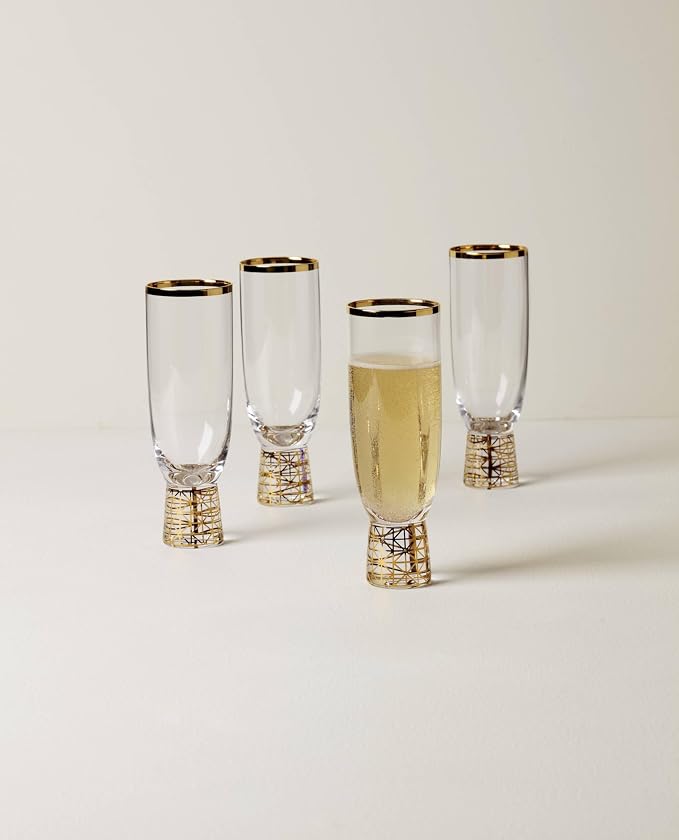 Lenox 897411 Tuscany Classics Gold Frost Flutes, Set of 4