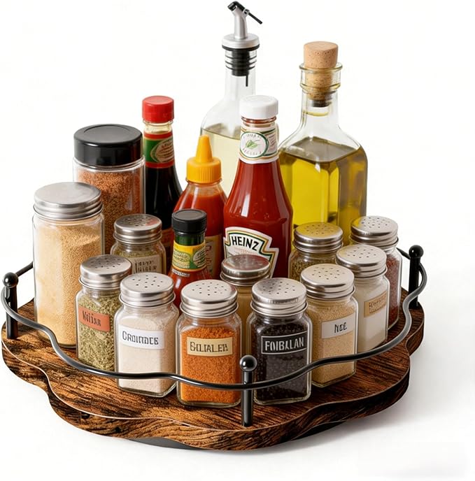 10.6″Lazy Susan Organizer for Cabinet,11.8 Inch Height Adjustable Spice Rack Turntable,Rotating Lazy Susan for Table Top,Kitchen Countertop,Dining Table (10.6Inch1 Tier)