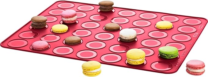 Lurch Germany Flexiform Baking Mat Macaron 15x11.8 Inches - Ruby