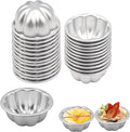 25Pcs Pudding Mold Aluminum Alloy Egg Tart Molds Non-sticky Small Jello Molds Reusable Cake Tartlets, Flan Cup Cake Pans for Baking Egg Tart Flan Cupcake Bread Muffin Brownie Pudding