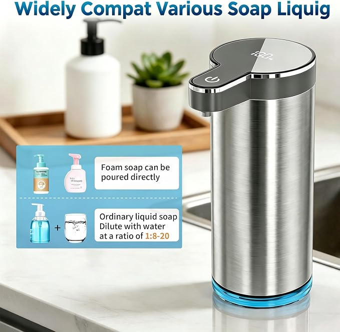 Bathroom Cleaning & Hand Care Bundle, Touchless Foaming Soap Dispenser and Cordless Electric Spin Scrubber Set