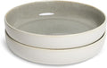 SANGO Resona Moss Large Serving Bowl (Set of 2), 64.25 oz, 10" Stoneware Bowls for Pasta, Salad & Dinner, Big Ceramic Bowls for Entertaining with Glossy Reactive Glaze, Dishwasher & Microwave Safe