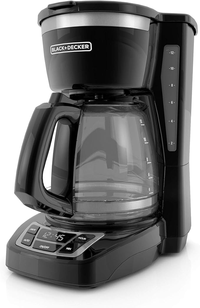 Igloo Automatic Self-Cleaning Portable Electric Countertop Ice Maker Machine with Handle & Black+Decker 12-Cup Digital Coffee Maker, CM1160B, Programmable, Washable Basket Filter