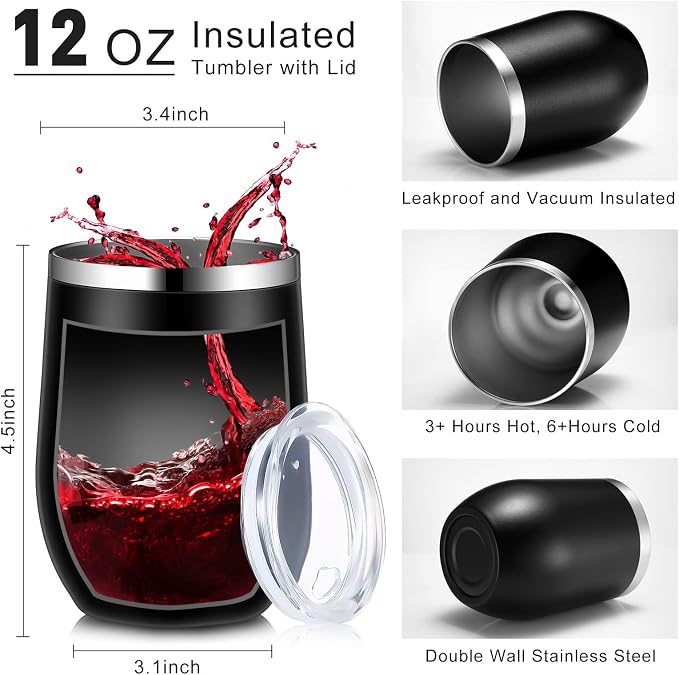 Inbagi 30 Pack 12 oz Stainless Steel Tumblers Bulk with Lids and Straws, Double Wall Insulated Wine Tumblers for Wedding Party Favors, Bridal Shower, Birthday Event Gifts (Multi Colors)