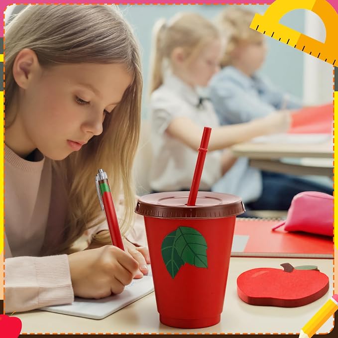 Honeydak 24 Set Back to School Teacher Gift Bulk Teachers Appreciation Gifts in Bulk 16oz Teacher Tumbler Cute Composition Notebook Sticky Note Ballpoint Pen for Mentor Lecturer Educator