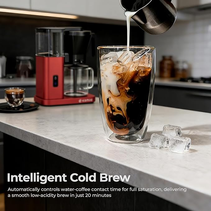 Kismile 8 Cup Drip Coffee Maker, SCA Certified Hot & Cold Brew Coffee Machine, Fast Heating to 197–205℉, 40 Min Keep Warm, Adjustable Flow Control, Easy to Clean