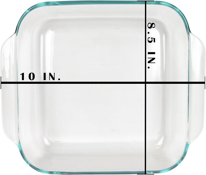 Pyrex 222 Basics Square Glass Baking Dish, 2-Quart (8inx8inx2.5in) Clear Glass Oven Bakeware – Perfect for Sweet Rolls, Brownies, Cakes and so much More - Made in the USA