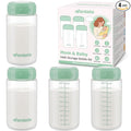 Natural Baby Bottles, BPA Free Breastmilk Storage Bottle for Momcozy Breast Milk Cooler & Fridge, Wide-Neck Breastfeeding Bottles Compatible with Spectra Pump Flanges, 10oz, 4 Pack
