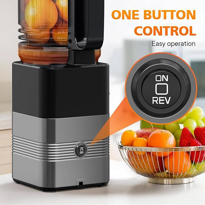Juicer Machines with 5.8" Wide Feed Chute, Masticating Juicer for Whole Vegetables & Fruits, Cold Press Juicer,Juice Extractor Machine Easy to Clean, (grey, 5.8)