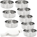 8 Pcs 6 Inch Cake Pan with 100 Easy Lift Paper Liners Stainless Steel Mini Round Cake Pan Tin for Oven Birthday Wedding Party Dishwasher Safe