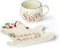 Lenox Serveware, Holiday Cookies & Milk for Santa 2-Piece Set, Service for 1, 11 Oz Cup, Porcelain, Dishwasher Safe, Christmas Cookie Plate & Coffee Mug, Christmas Decor, Santa Sleigh Design (2 Piece)