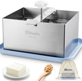 Tofu Press Stainless Steel, Paneer Maker with Tofu Press Cloth and Drip Tray, Improves Tofu Flavor and Texture, for Homemade Tofu, Paneer Press and Cheese Press, Multi-Functional Kitchen Tool（Blue）