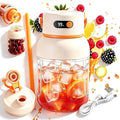Portable Electric Juicer Cup with Zero Cord Hassle, 800-1200ML Personal Rechargeable Blender Portable for Shakes and Smoothies, with 36 Stainless Steel Blades, Straw and Two Lids (1200ML/42.33OZ)