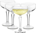 Libbey Capone Coupe Cocktail Glasses, Vintage Style, Diamond Cut Coupe Martini Glasses Set of 4, Traditional Cocktail Glass Set, Champagne Glasses
