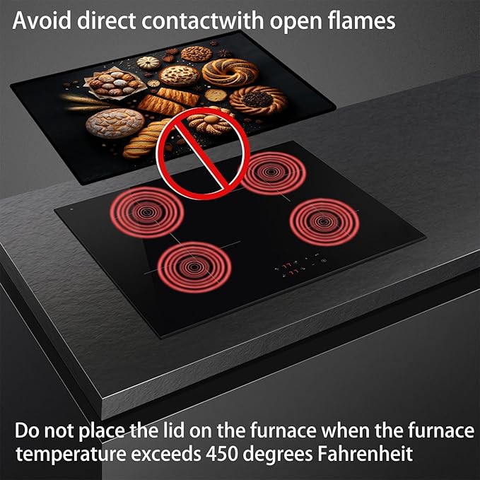 Electric Stove Cover Glass Top Stove Cover Protector Stove Top Covers For Electric Stove Flat Top Natural Rubber Anti-Slip Coating Expands Usable Space (27.9x20)