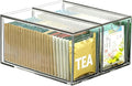 2 Pack Stackable Tea Bag Storage Organizer Drawers – Clear Acrylic Tea Bag Holder for Cabinet, Drawer, Pantry, Countertop – Kitchen Tea Storage Container
