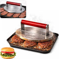 8.5" Extra Large Stainless Steel Burger Press,2.5 Lb Round Metal Burger Smasher,Bacon Hamburger Searing Fish Protein Preheatable Press Weight, Dishwasher Safe,Commercial Grill Griddle BBQ Tool