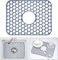 Bestjing Silicone Sink Protectors for Kitchen Sink with Center Drain - 16.2"x12.5" Kitchen Accessory, Non-Slip Heat Resistant Sink Mat for Bottom of Farmhouse Porcelain Stainless Steel Sink