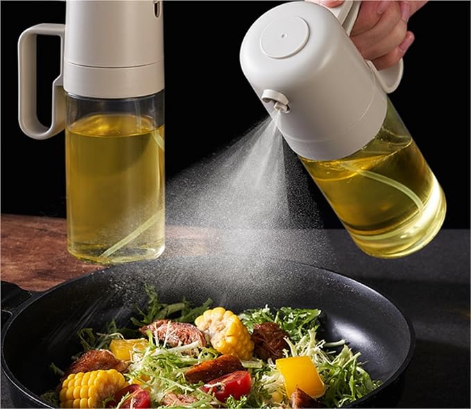 Olive Oil Dispenser Bottle Oil Sprayer 2 Pcs Glass Household Press Oil Sprayer for Cooking Kitchen Air Fryer Salad Barbecue Oil Sprayer for Cooking
