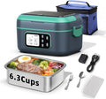 6.3 Cups Cordless Electric Lunch Box for Adults, 100W Rechargeable Battery Powered Automatic Scheduled Heated Lunchbox, Rapid Heating Portable Food Warmer BPA Free for Hot Meals Anywhere