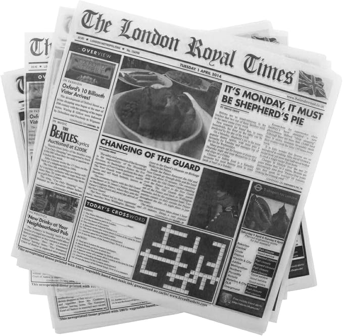G.E.T. 4-TN1000 12" x 12" White Food-Safe London Newsprint Liner (Pack of 1000)
