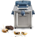 Hamilton Beach Family Style Electric Deep Fryer With Basket | 2 Liter / 8 Cup Oil Capacity | 1500 Watts | Lid | Easy Detach Magnetic Cord | Kitchen Makeover Blue | 35031