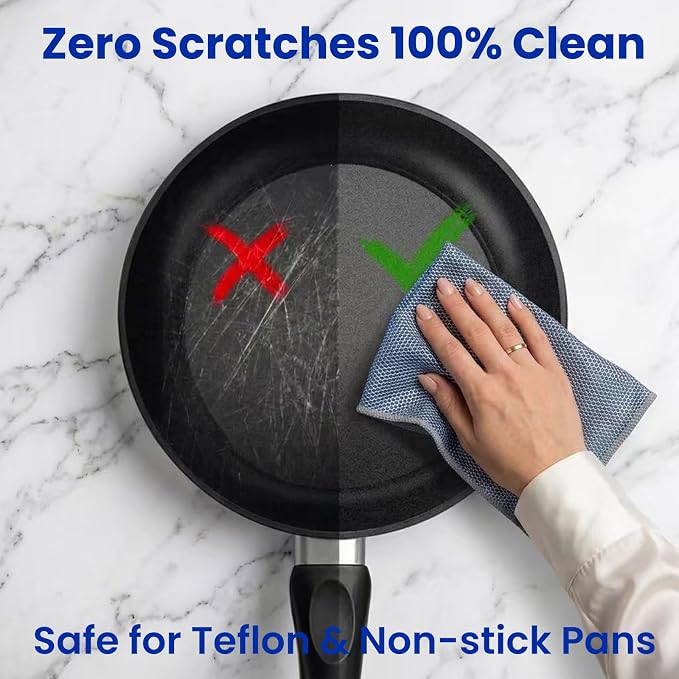 Electric Spin Scrubber & Wire Dishcloths 10 Pack Bundle – Cordless Power Scrubber 120 Min IPX7 Waterproof 8 Brush Heads + 8x8in Double-Layer Non-Scratch Reusable Cleaning Cloths