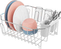 iSPECLE Small in Sink Dish Drying Rack - Stainless Steel Compact Inside Sink Dish Drainer for RV Apartment Kitchen, Rust Resistant, 11.6" W x 13.4" L, Silver