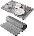 Extral Large Quick Dry Stone Drying Mat for Kitchen Counter,24"(L)x16"(W) Collapsible Eco-Friendly Absorbent Diatomaceous Earth Mat for Dishes Cups,Dish Drying Mats (Medium gray-Ellipse, 24x16 inch)