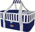 Casserole Carrier Bag - Double Decker Food Bag, Insulated Casserole Carrier for Hot or Cold Food, Lasagna Holder Tote for Picnics,Beaches,Traveling or Gifts (Blue)