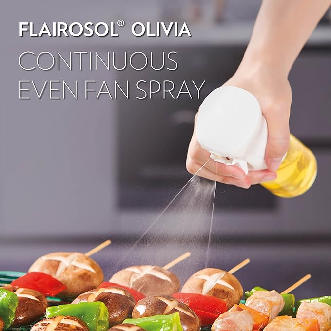 FLAIROSOL OLIVIA 2 Pcs Oil Sprayer for Cooking, Salads, BBQs, Continuous Spray with Portion Control