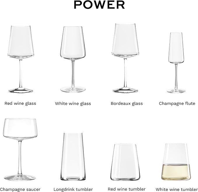 Stölzle Lausitz Stemless White Wine Glasses Power Set of 6, 13 1/2 oz – Modern Crystal Wine Glasses for Maximum Aroma – Dishwasher Safe & Break-Resistant, Made in Germany