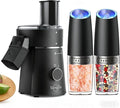 Pepper Grinder Set Bundle Electric Cheese Grater for Block Cheese 5-in-1 Automatic Salad Shooter & Vegetable Slicer