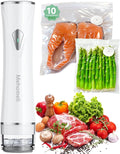 Mehomeli Compact Vacuum Sealer for Food (Vacuum Sealer Machine + 10 Reusable Vacuum Bags), Powerful Handheld Vacuum Sealer Machine, Seal Food 6X Fresh Longer, Portable & Wireless, Easy-Clean