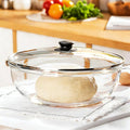 Large 6 QT Glass Mixing Bowl with Lid for Sourdough Bread Proofing Making | Glass Mixing Bowl for Sourdough Bread with Lid Clear Breads Proofing Bowl with Covers Ideal for Kitchen Storage