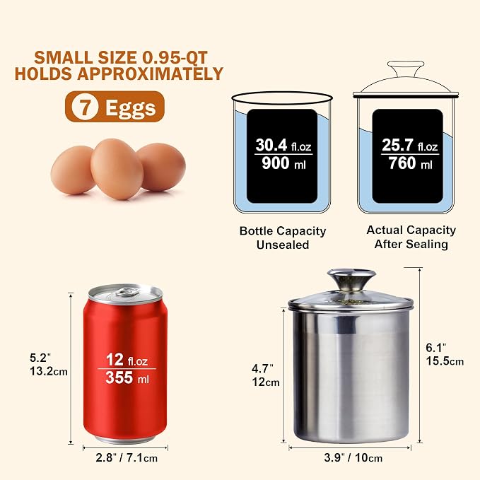 Cooks Standard Airtight Kitchen Canister Set for Coffee, Flour & Sugar Storage – Stainless Steel Food Storage Containers with Glass Lid – Pantry Organization Jars, 4 Pack
