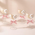 Conch Shell Wine Glasses Wedding Wine Cup Martini Goblet Cocktail Drinkware Drinking Stemware for Valentine Birthday Wedding Bridesmaids Anniversary Party(White Conch,Clear Base,4 Pcs)