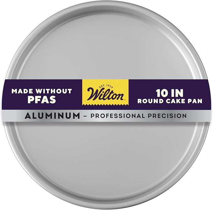 Wilton Aluminum Bakeware Round Tiered Cake Pan - Made from Natural Anodized Aluminum - Durable Cake Pan with Even Heat Distribution - Reduces Over-Baking - 10 x 2 Inch