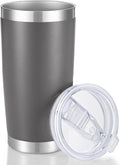 20 oz Tumbler Stainless Steel Tumblers with Lid Double Wall Vacuum Insulated Coffee Mug 20oz Powder Coated Cup for Hot and Cold Drinks, Gray, 1 pack