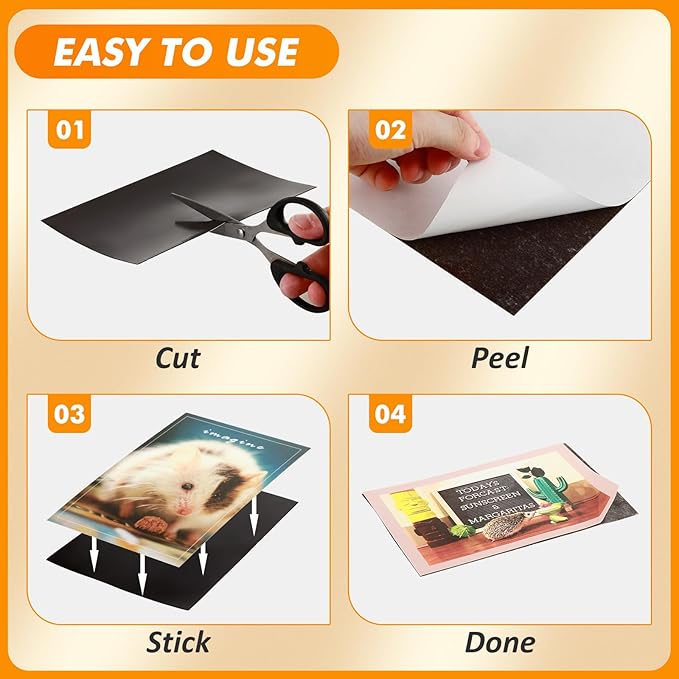 Magnetic Sheets with Adhesive Backing 5 x 7 Inch, 150 Packs Flexible Magnet Sheet Strips, 20 Mil Adhesive Magnetic Sheets for Dies Storage Photos Home Office, Fridge Magnets